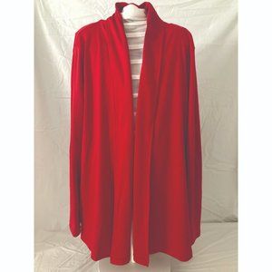 LL Bean Open front Cardigan/Fly Away, XL, Red